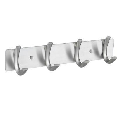 Coat Rack Wall Mount 4-Tri-Hooks Heavy Duty Coat Hanger Rail