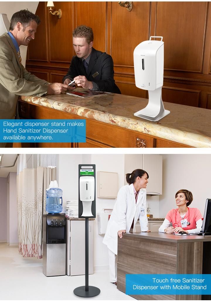 Cost-Effective White/Black Wall Mounted Touchless Alcohol Spray Hand Sanitizer Soap Dispenser