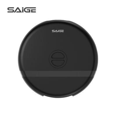 Saige Wholesale High Quality Wall Mounted ABS Plastic Black Jumbo Toilet Round Tissue Box