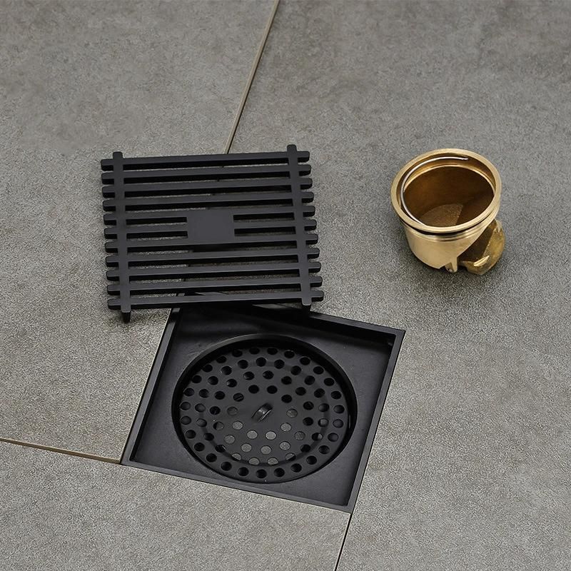 Black Basin Drainer Bathroom Floor Drain Concealed Water Floor Drainer