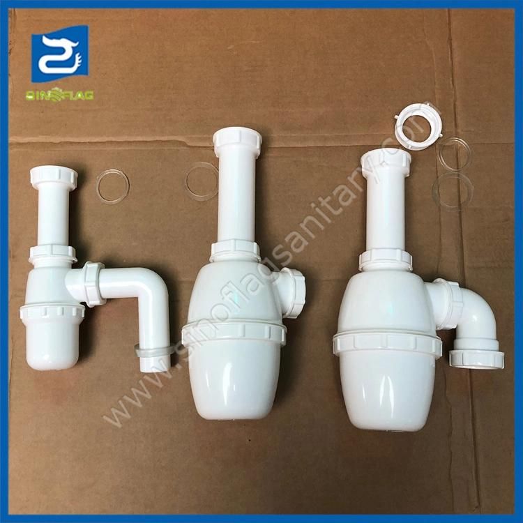 White PP Strainer Basin Drain Siphone Bottle Waste Set