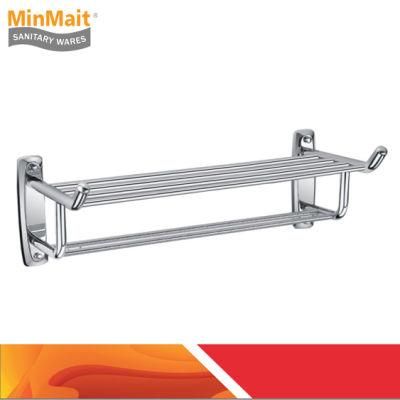 Stainless Steel Double Towel Rack H Style with Hooks Mx-Tr113