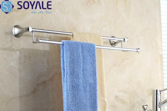 Brass Double Towel Bar with Chrome Plated Sy-6948