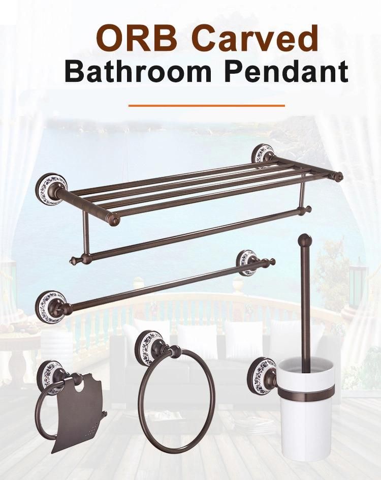 Orb Antique Towel Bar Brass Wall Mounted Towel Racks Shelf Holder