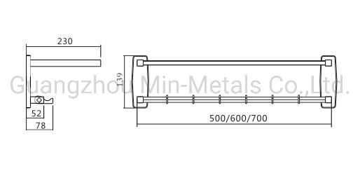 Stainless Steel High Quality Square Towel Rack (with hook) Mx-Tr05-101sh