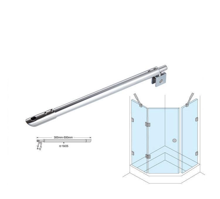 Angle Adjustable Wall to Glass Support Bar Shower Door Glass Support Bar