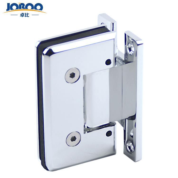 Bathroom Fittings Adjustable Glass to Glass 90 Degree Solid Brass Polish Chrome Phlishing Glass Shower Hinges Connector Joboo Zb633