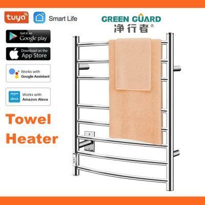 UK Plug in Smart WiFi Towel Wamrmer Racks Remote Tuya APP Control Heated Towel Rails