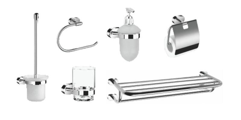 Modern New Design Oval Base Foot Stainless Steel Brass Luxurious Bathroom Accessories with Towel Bar Ring Tumbler Glass Shelf Soap dispenser Basket