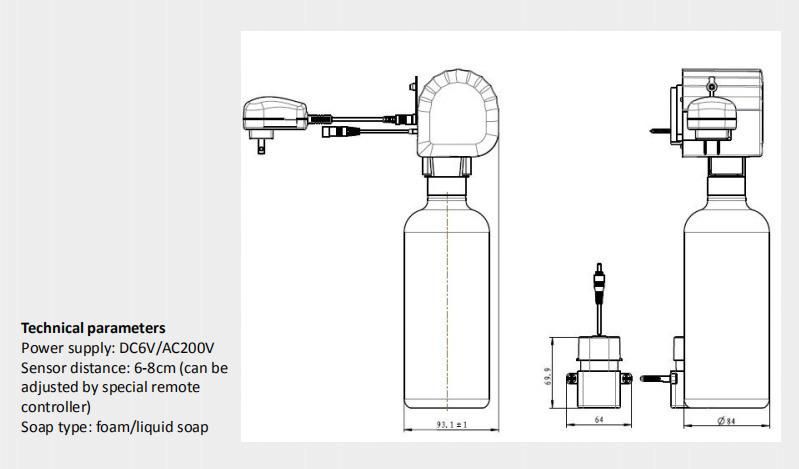 Foam Soap or Gel Hand Sanitizer Dispenser