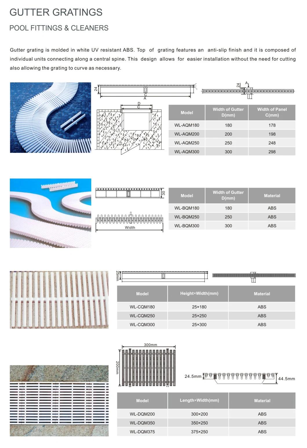 Laswim ABS Swimming Pool Overflow Gutter Grating White