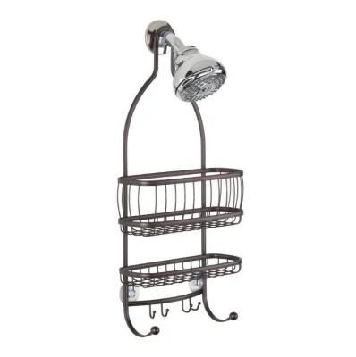 Dual Tier Metal Bathroom Shower Caddy Shelves