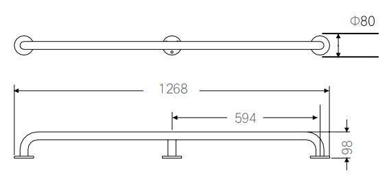 OEM 304 Stainless Steel Safety Handrail for Disabled Accessible Toilet Safety Grab Bar for Hospital