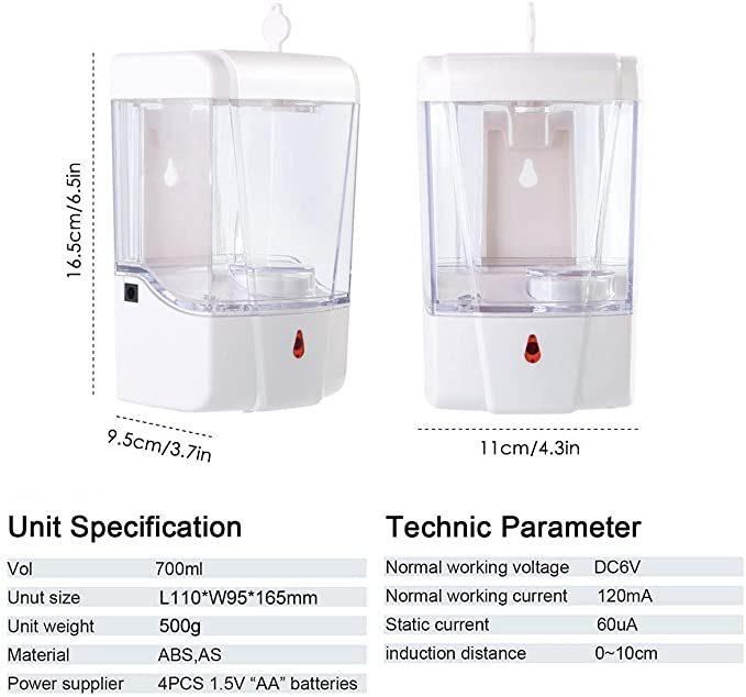 Smart Touchless Automatic 700ml Hand Clean Sterilization Soap Dispenser Dispensador De Gel