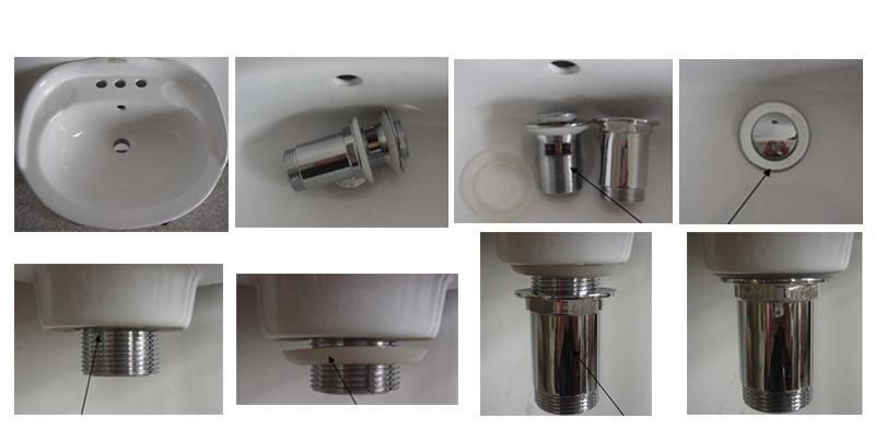 Customized Pop-up Lavatory Drainer Stopper Assembly with Lift Rod and Overflow