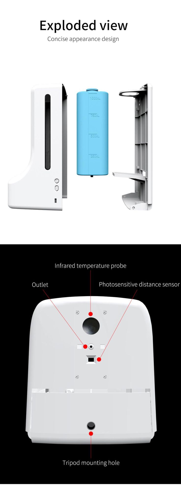 Wall Temperature Sensor Tripod K9 Automatic Soap Dispenser Hand Sanitizer