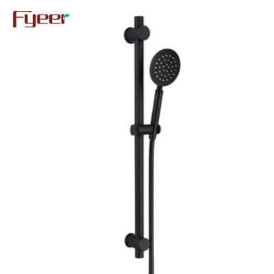 Fyeer Black Bathroom Shower Sliding Bar with Hand Shower