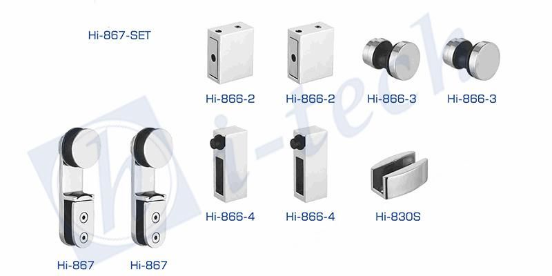 Hi-867 Set Popular Bathroom Glass Door Fitting Stainless Steel Accessories Shower Sliding System