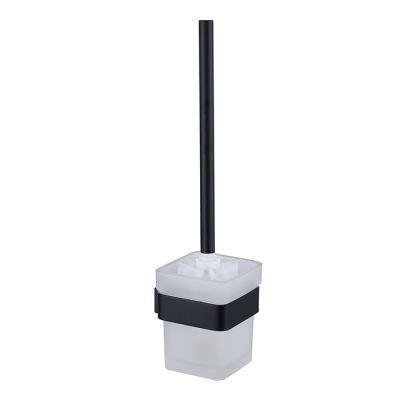 SUS304 Floor Stand Matt Black Bathroom Square Toilet Brush Holder (NC4008-MB)