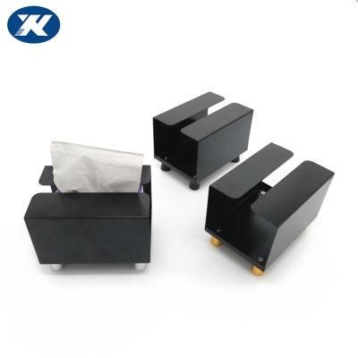 Modern Style Hotel Used Stainless Steel Welding Tissue Holder Black Tissue Box