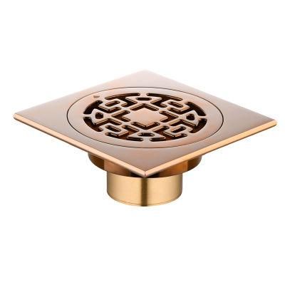 Square Shape Brass Bathroom Shower Brass Tile Insert Floor Drain Strainer for Toilet