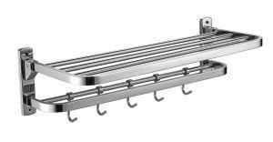 Heavy Duty Double Layer Stainless Steel Towel Holder Storage Rack for Bathroom Accessories