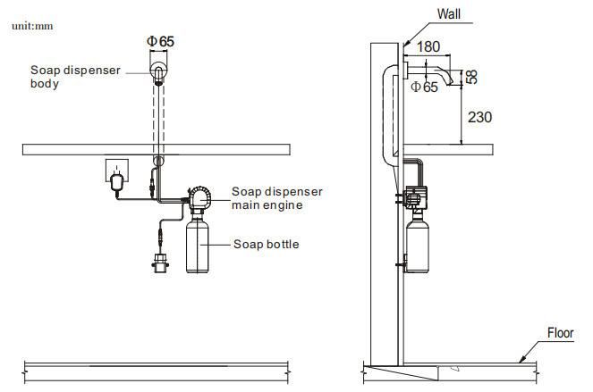 Ce Wall-Mounted Touchless Electronic Foam Soap Dispenser