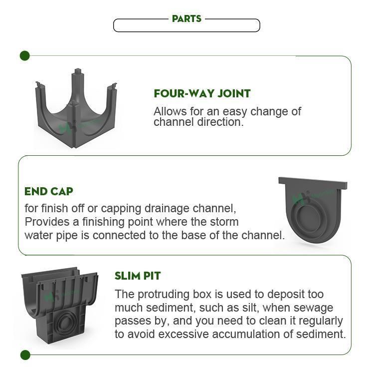 Customization Outdoor Drain Cover and Plastic Road Drainage Channel