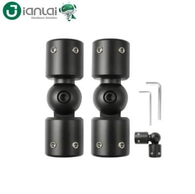 Matte Black Shower Room Round Pipe Support Bar Connector Accessories