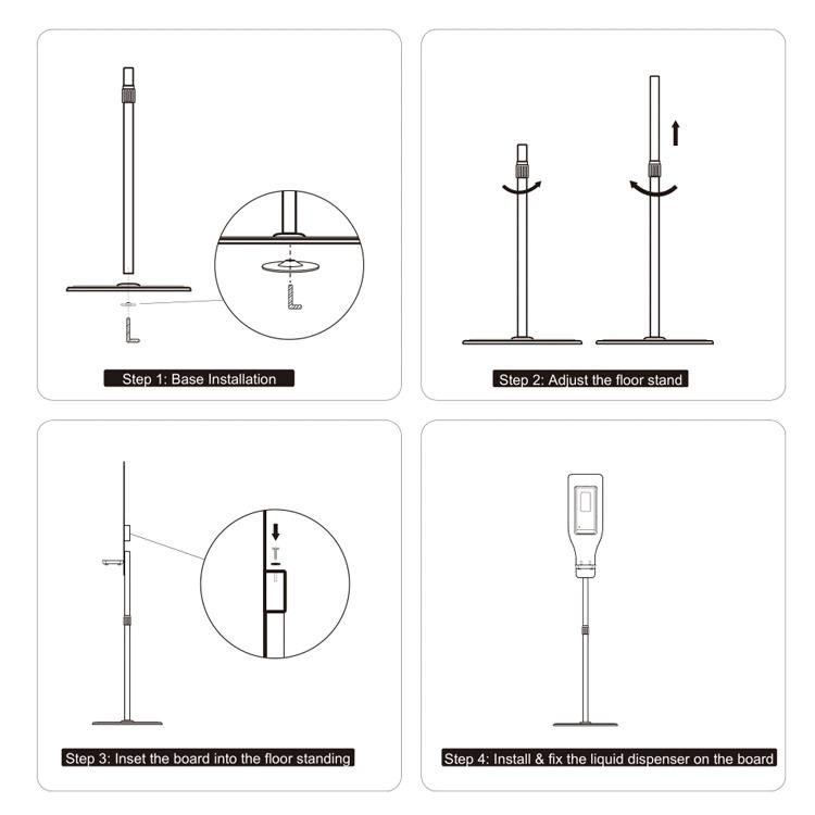 Hand Sanitizer Floor Stand Dispenser Stand Pole Without Dispenser