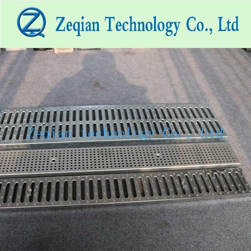 En1433 Polymer Trench Drain with Stainless Steel Stamping Cover for Rain Water