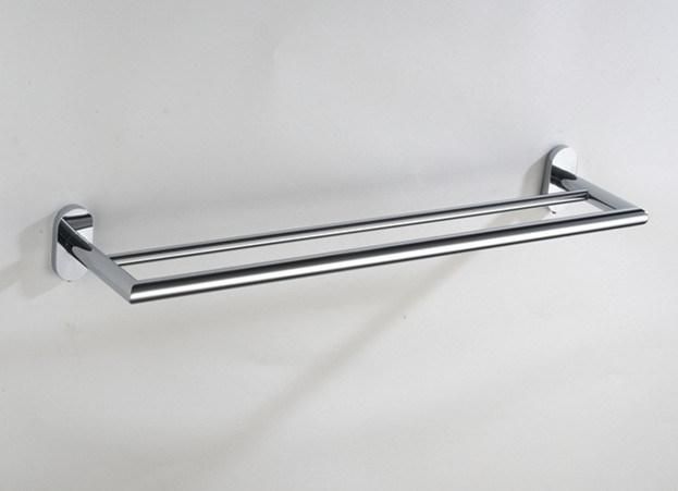 Brass Polished Chrome Double Towel 23.6 Inches 600mm Bar Double Towel Rail