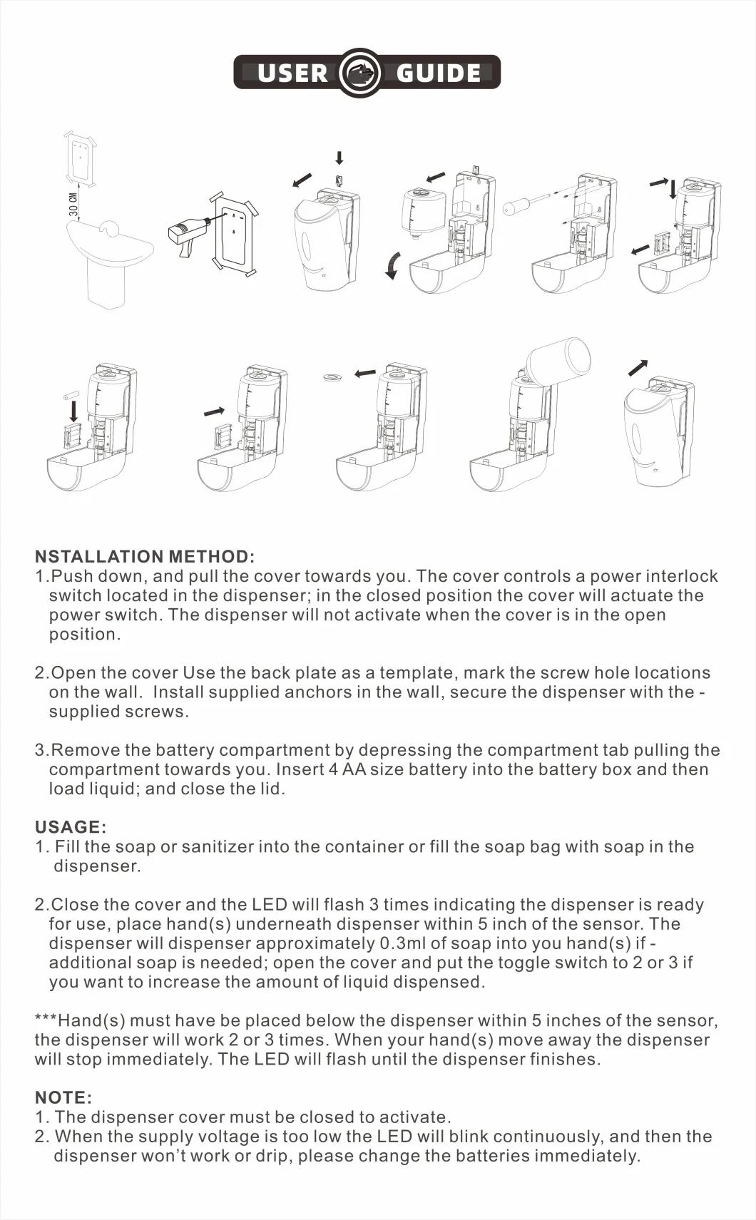 Public Sanitizer Dispenser Hygiene Soap Dispenser Spray Dispenser Automatic Touchless