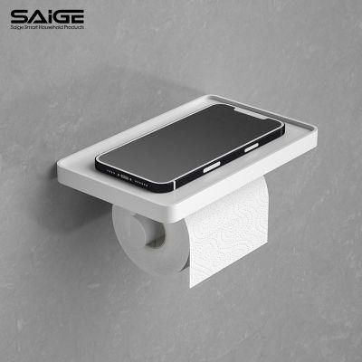 Saige High Quality ABS Plastic Wall Mounted Toilet Paper Dispenser with Shelf