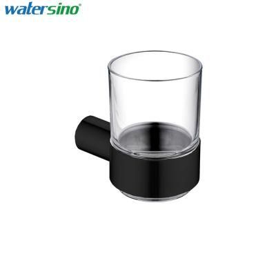 Bathroom Accessories Glass Ss 304 Matte Black Brush Holder Wash Cup