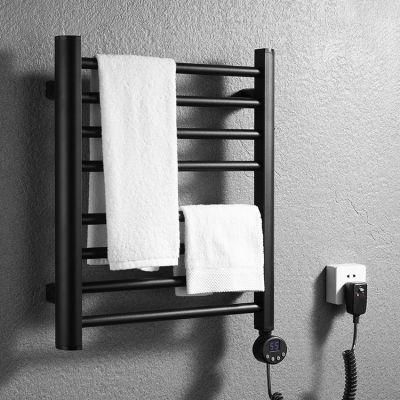 Kaiiy High Quality 190W Aluminum Material Black White Color Towel Rack Wall Mounted Bathroom Thermostat Metal Towel Rack