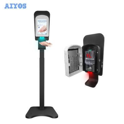 Aiyos New Patent 10.1 Inch Refillable Portable Hand Sanitizer Kiosk for Schools