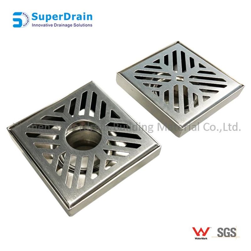 High Quality Grate Hair Strainer Square Drainer Shower Trap Waste