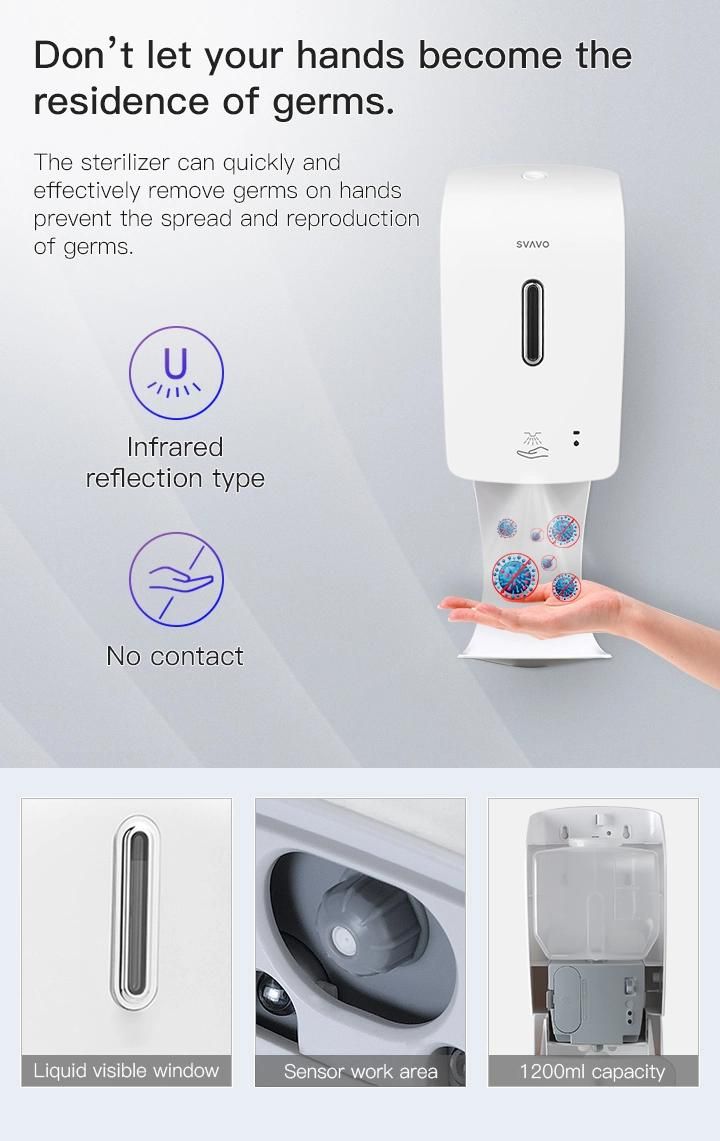 1200ml Automatic Hand Sanitizer Spray Dispenser