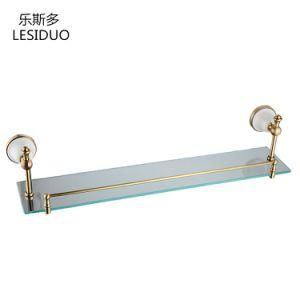 Wall Mounted Brass Glass Shelf