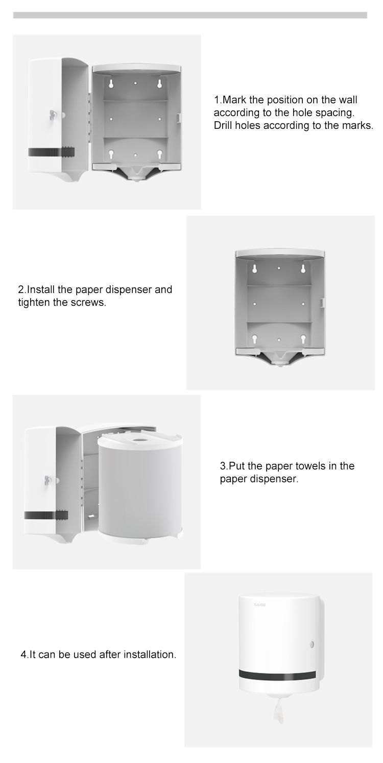 Saige Wall Mounted High Quality ABS Plastic Center Pull Paper Dispenser