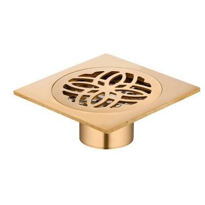 Brass Bathroom Drainer Metal Brass Conceal Invisible Square Strainer Drain Shower Floor Drain