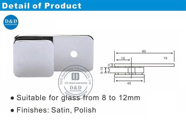 Commercial Glass Door Hardware Glass Clip Made in Stainless Steel