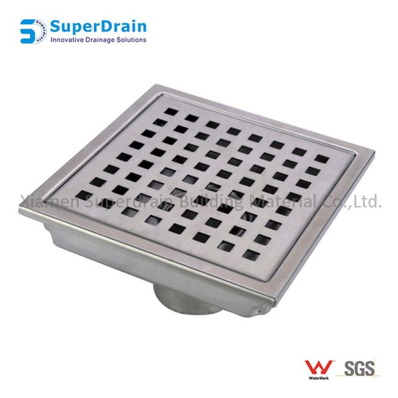 SUS 304 Shower Drain with Square Hole Pattern