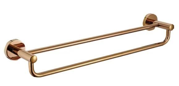 Round Base Bathroom Design 304 Stainless Steel Wall Mounted Rose Gold Bathroom Accessories Set