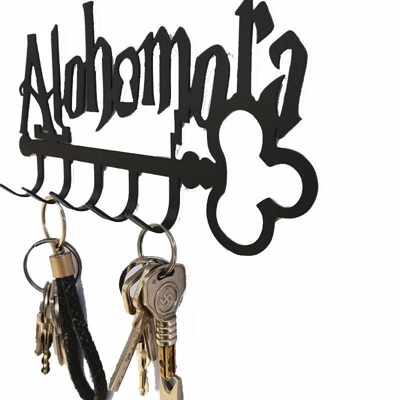 Halloween Creative Metal Key Holder Wih 5 Hooks Iron Art Wall Mounted Adhesive Black Hanger Organizer Hat Towel Rack Wholesale