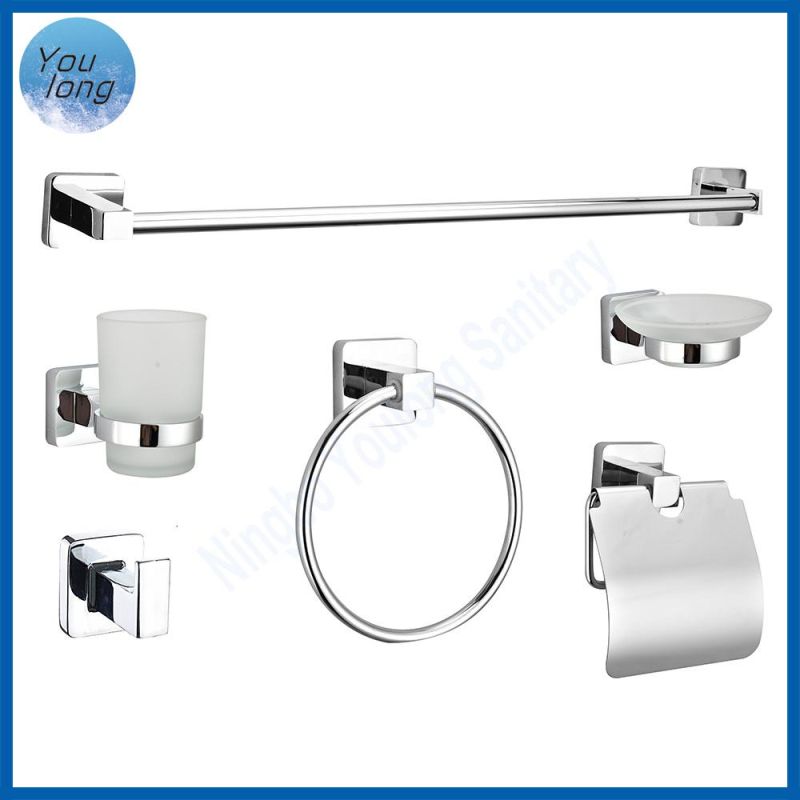 Zinc Alloy 6PCS Wall Mounted Chrome Bathroom Accessory Sets