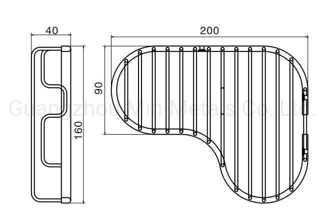 Brass/S. S. Bathroom Shelf Shower Basket Mx-Bb209