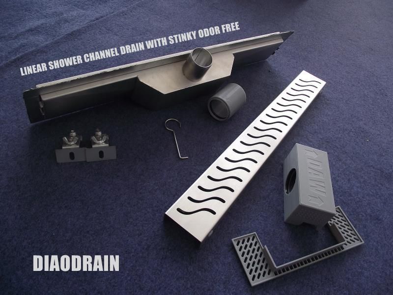 Smart Linear Shower Drain with a Magic Box-Hair Stop Easy Clean