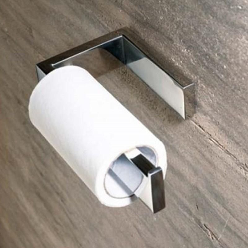 Contemporary European Style Toilet Paper Roll Holder Stainless Steel Polished Chrome Finish Bathroom Accessories